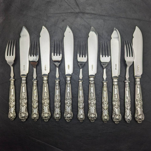 1930 年英國復古鍍銀餐具套裝 6x2